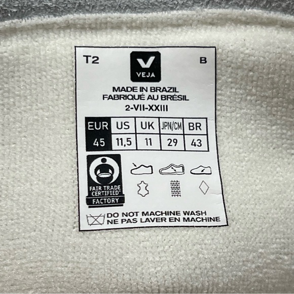 VEJA V-12 Low Top Mens Sneaker - Extra White/ Marsala/ Nautico - Sz - 11.5 .US - Picture 9 of 10